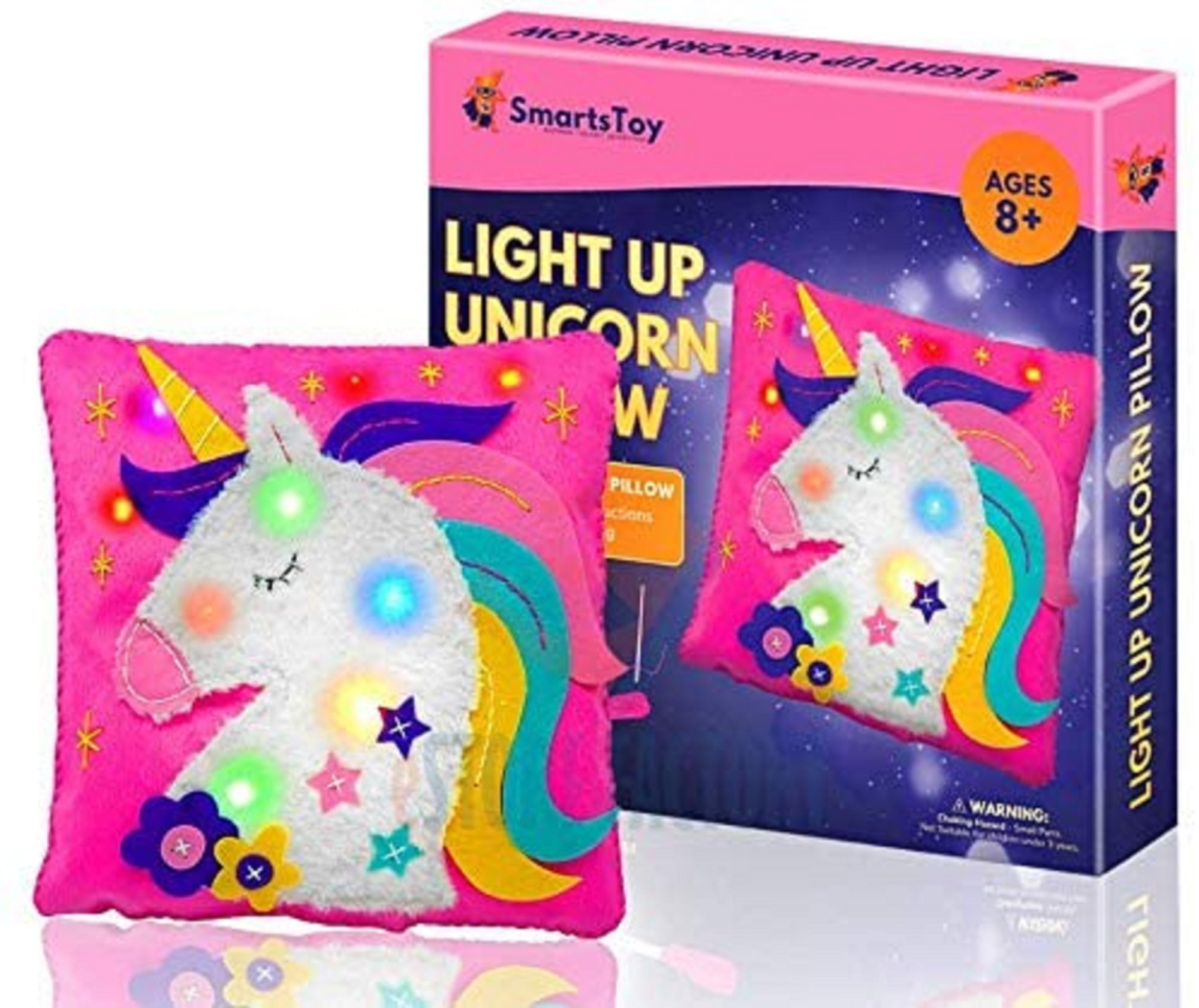 Unicorn Pillows Crafts for Kids Sewing Kit with Lights, Unicorn Arts and Crafts