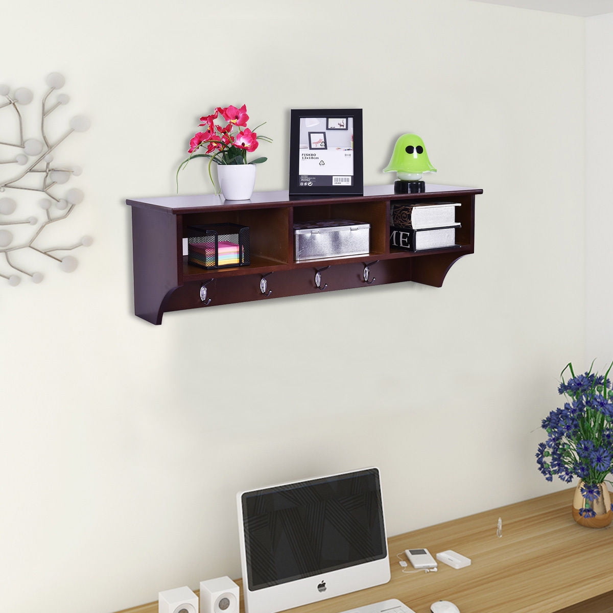 Cubby Shelf With Coat Hooks White Cubbie Wall Rack For Costway Wall Mount Coat Rack Storage Shelf Cubby Organizer Hooks Entryway Hallway Brown