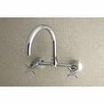 thumbnail image 3 of Kingston Brass Concord 8-Inch Adjustable Center Wall Mount Kitchen Faucet, Polished Chrome, 3 of 5