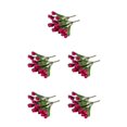 thumbnail image 2 of Bewildely Ramo de flores artificiales de 9 cabezas, tulipanes de seda, Mini flor de imitación de mano nupcial para decoración de fiesta, vino Type2 NO2, 2 of 6