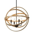 thumbnail image 2 of LNC 4-Light Farmhouse Wood Chandelier LED Globe Shape Kitchen Island Light, 2 of 11