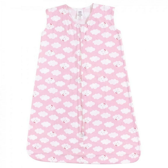 Luvable Friends Baby Girl Sleeveless Jersey Cotton Sleeping Bag, Sack, Blanket, Girl Clouds Jersey, 0-6 Months