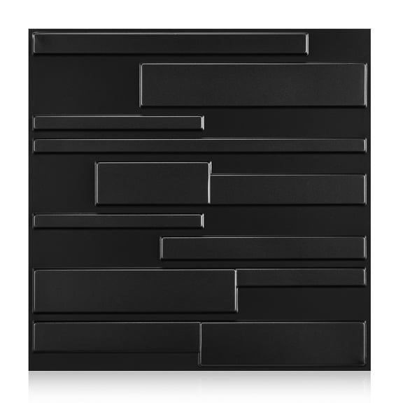 30Pack 3D Wall Panels for Interior Wall Décor Black 11.8"*11.8" Covering Panels, PVC Textured 3D Wall Tile for Living Room, Bedroom DIY Interior Décor