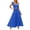 Blue, variant on Maxi Skirt Sets Women 2 Piece Outfits Ruffle Sleeve Crop Top and High Waist Tiered Skirt Casual Beach Dress Set