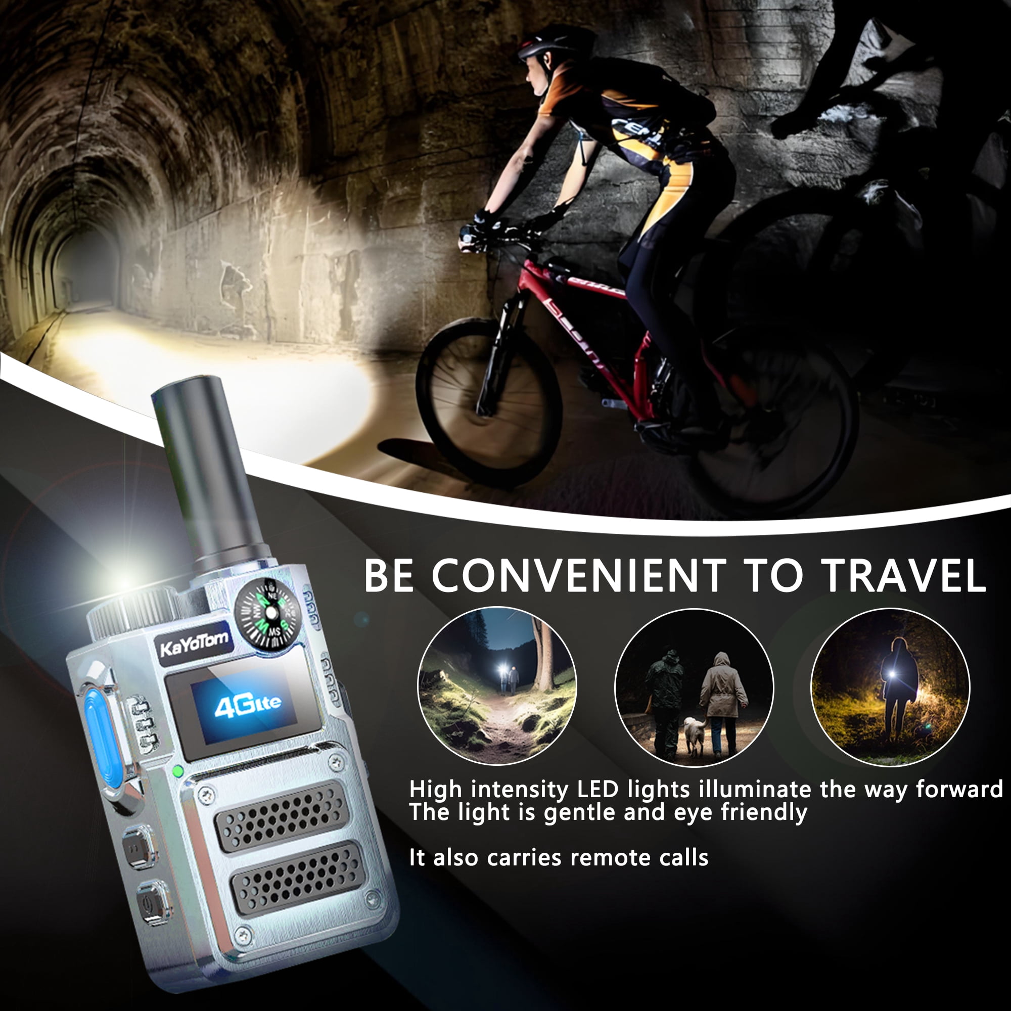 Global Walkie Talkie for Adult Long Range Two Way Radio,Laser Pointer,Party Lights Flashlight UV,2pcs