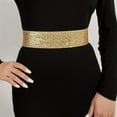 thumbnail image 4 of Sequins Wide Waist Belt Fashionable Women Waistband Elastic Waist Dress Belt, 4 of 15
