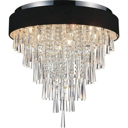 

8 Light Drum Shade Flush Mount with Chrome finish