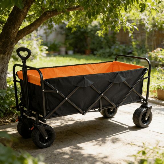 Folding Cart Extra Long Extender Wagon Cart Folding Wagon Garden Shopping Beach Cart