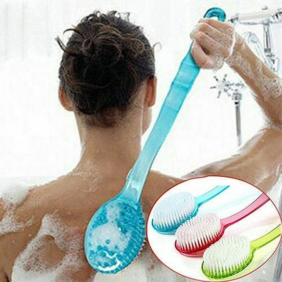 Set of 3 Long Handled Body Bath Shower Back Brush Scrubber Skin
