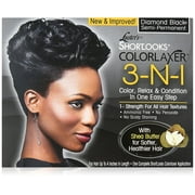 Lusters Shortlooks 3-N-1 Semi Permanent Hair Color Relaxer Kit, Diamond Black, 1 Ea, 6 Pack