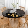 thumbnail image 3 of Round Halloween Tablecloth with Elastic Border for 52 Inch Table - Pumpkin themed Washable Fabric Kitchen Party Supplies, 3 of 6