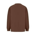 thumbnail image 6 of YUGYXL Womens Long Sleeves Sweatshirts Casual Round Neck Solid Color Sweatshirts with Pockets Fall Dressy Pullovers Brown L, 6 of 7