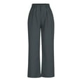thumbnail image 4 of Dianli Solid Long Outfit Deals Women's Fashionable And Comfortable Solid Color Semi Elastic Button Up Pants Dark Gray XL, 4 of 7