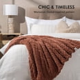 thumbnail image 5 of EVERGRACE Jacquard Boho Sherpa Fleece Throw Blanket for Couch, Super Soft Cozy Fuzzy Plush Blankets for All Seasons, Reversible Thick Warm Blanket for Bed, Sofa, Living Room, Terracotta, 50'' x 60'', 5 of 7