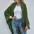 thumbnail image 4 of Lovskoo 2024 Cardigan Sweaters for Women Open Front Spring and Fall Solid Color Long Sleeved Pocket Shirt Loose Lapel Oversized Winter Outerwear Tops Green, 4 of 5