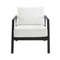 thumbnail image 4 of Linon Turner 3 Piece Outdoor Chair & Table Set White Cushions in Black Aluminum, 4 of 18