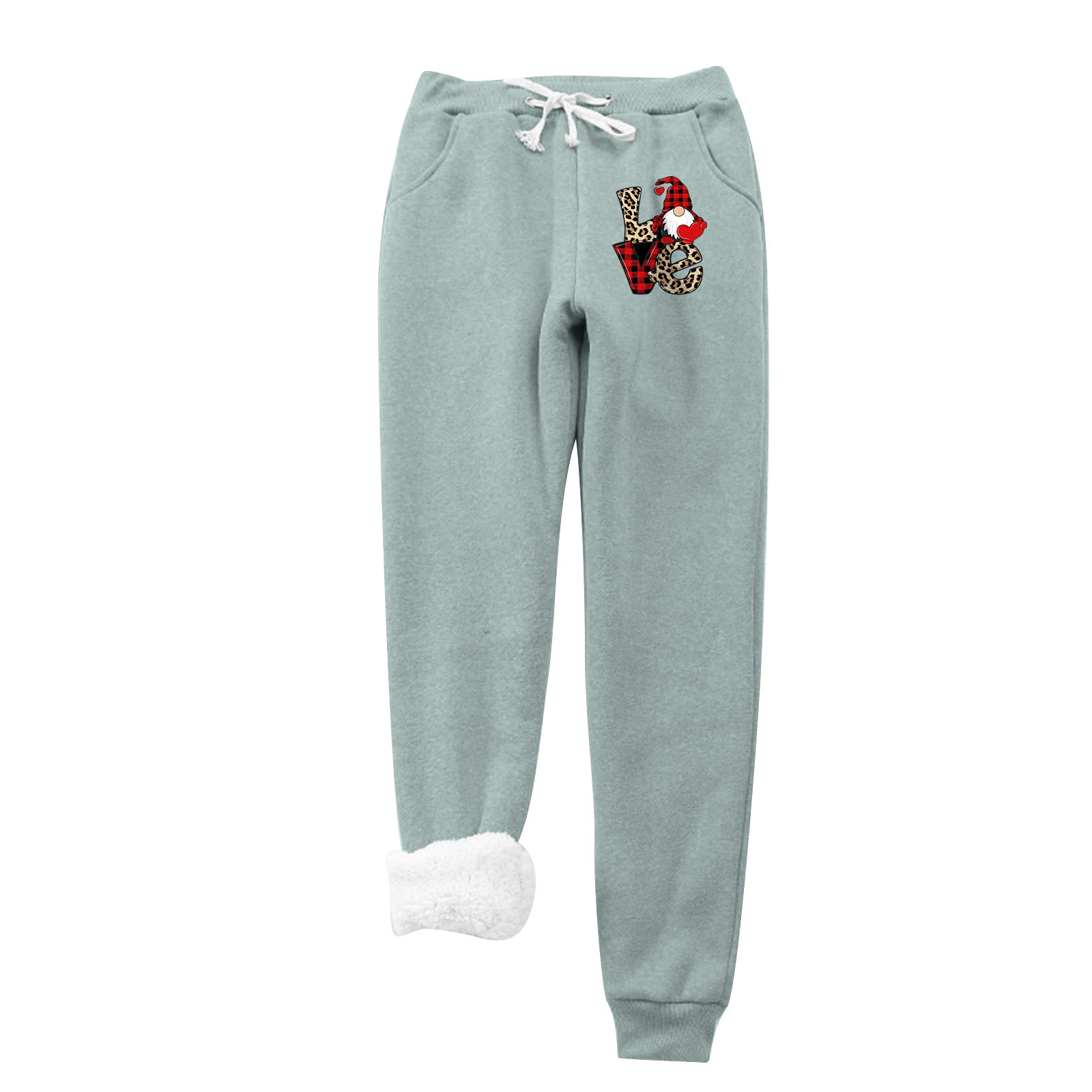 Women's Christmas Santa Claus Print Leggings With Elastic