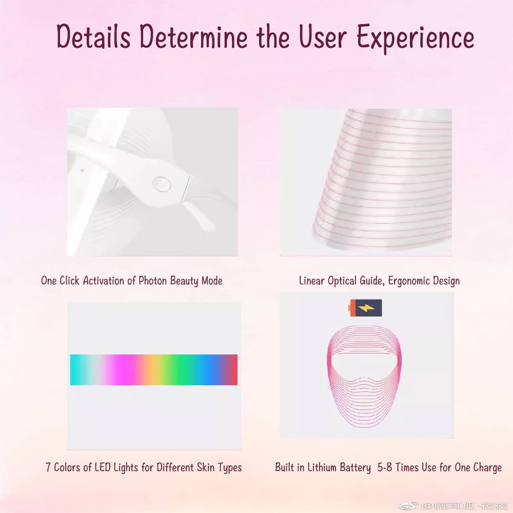 JAYWAYNE 7 Color LED Face Mask Light Therapy: Red Light Therapy Mask for Face with Red Light Therapy, Ideal for At-Home Skincare, Facial Treatment & Mask Enhancement