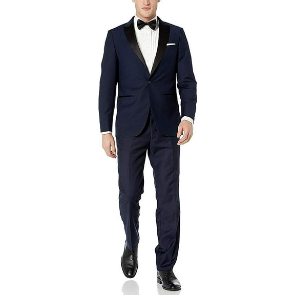 Adam Baker Mens Regular Fit Two-Piece Peak Lapel Tuxedo Suit