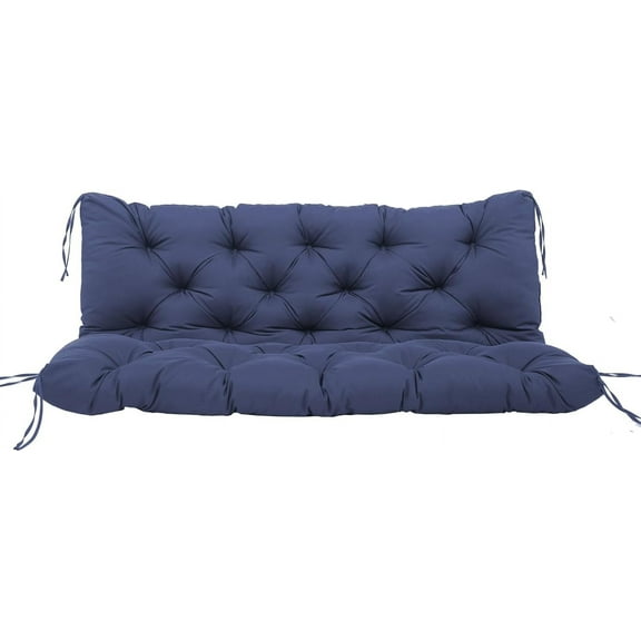 Swing Replacement Cushions with Backrest, Outdoor Swing Cushions 2-3 Seater Waterproof Pad Cushions, Recliner Seat Cushions for,Patio,Backyard (Navy Blue, 60x40in)