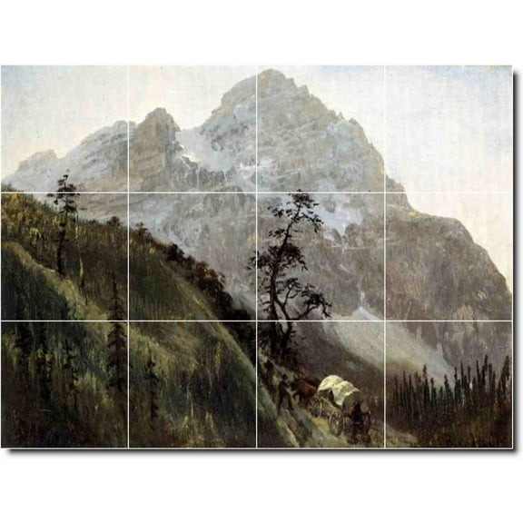 Ceramic Tile Mural-Albert Bierstadt Landscapes Painting 115. 17" w x 12.75" h using (12) 4.25 x 4.25 ceramic tiles