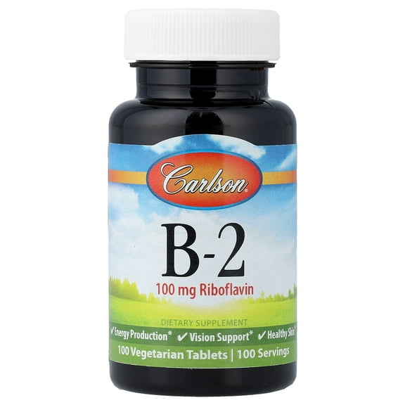 Carlson Vitamin B-2, 100 Vegetarian Tablets