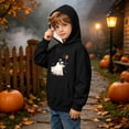 thumbnail image 5 of DJDLJWCJ Big Girls Halloween Hoodie Loose Fit Long Sleeve Pullover Stretch Soft Casual Tops Black Size 7, 5 of 10