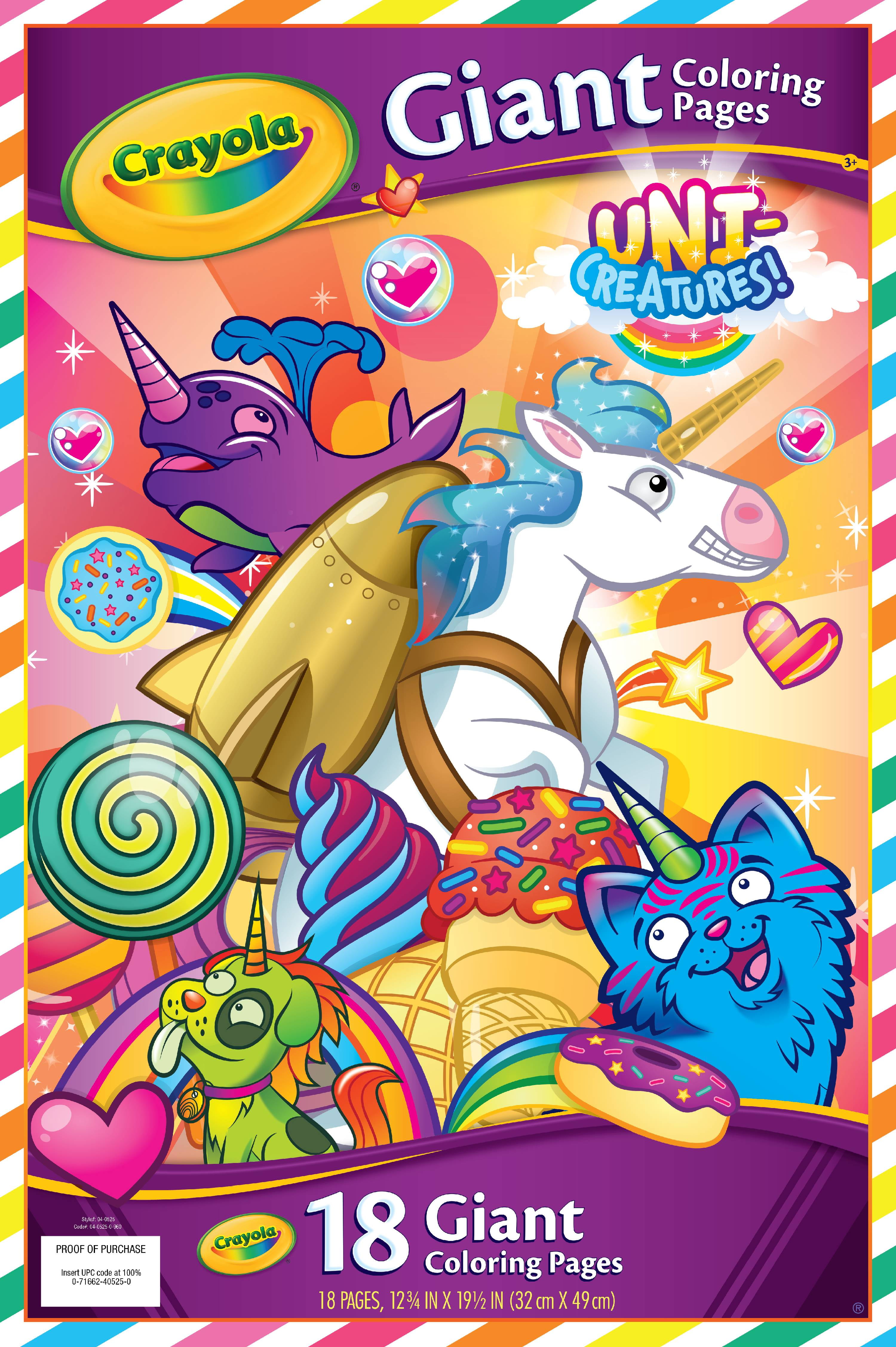 Crayola Uni Creatures 18 Count Giant Coloring Pages Walmart Com