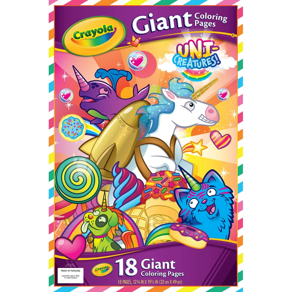 Crayola Uni Creatures 18 Count Giant Coloring Pages - Walmart.com