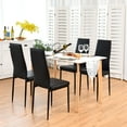 thumbnail image 3 of Gymax Set of 4 PVC Dining Side Chairs with Metal Frame High Back Home Kitchen Black, 3 of 10