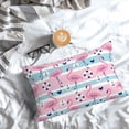thumbnail image 5 of Fuzoiu Pink Striped Flamingo Print Pillow Case with Hidden Zipper,Pillow Covers,Soft and Comfortable Pillowcase-20"x30", 5 of 6