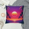 thumbnail image 2 of GOSMITH  Hawaiian Throw Pillow Cushion Cover, Hawaiian Sunset on Big Island Anaehoomalu Bay Ocean Romantic Resort, Decorative Square Accent Pillow Case, Mauve Black, 2 of 5