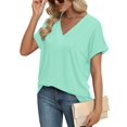 thumbnail image 4 of Blusas WIHOLL Primavera para mujer 2025, casual, elegante, cuello en V, verde S, 4 of 5