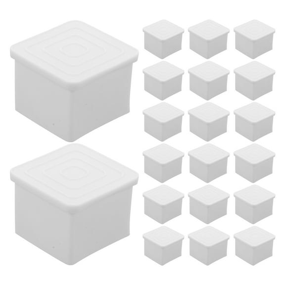 OHOIOLLA 20Pcs White Square Furniture Leg Protector Cover for Table Chair 1.49X1.45X1.18in