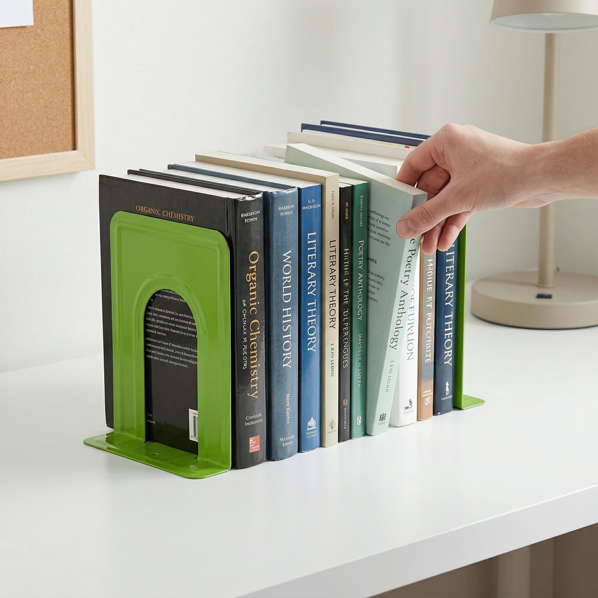 Unique Bargains Expandable Iron Bookends with Compartments Green 5"L x 5.8"W x 6.7"H