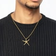 thumbnail image 6 of 14K Solid Yellow Gold Starfish Slide Chain Necklace Pendant Charm, 6 of 7