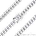thumbnail image 1 of 5.1mm Miami Cuban / Curb Link Italian Chain Necklace in Solid .925 Sterling Silver w/ Rhodium, 1 of 2