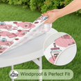 thumbnail image 5 of White Cow Milk Strawberry Pattern Round Fitted Tablecloth with Elastic Edge,Dining Table Cover Waterproof,Outdoor Round Tablecloth for Camping,Dining,Indoor and Outdoor, 5 of 7