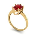 thumbnail image 2 of Solitaire Engagement Ring for Women - 2ct Simulated Ruby in 14K Yellow Gold Promise Ring, 2 of 6