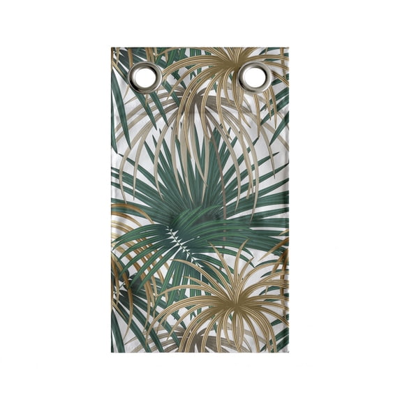 Jungle Foliage Hanging Pocket Organizer, Illustration of Repeated Exotic Plants with Long Leaves Pattern, Printed Polyester Storage Bag with Pockets, 9" x 27", Fawn Tan