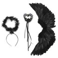 thumbnail image 1 of 3 Pack Devil Angel Wing Set Handcrafted Lightweight Adult Angel Wing Set for  Role Play, 1 of 7