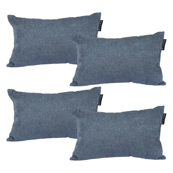 Cojín Riñonera Decorativa Delta Rectangular Azul Set de 4