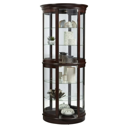 Right2home Pulaski Cherry Half Round Curio Cabinet Walmart Com