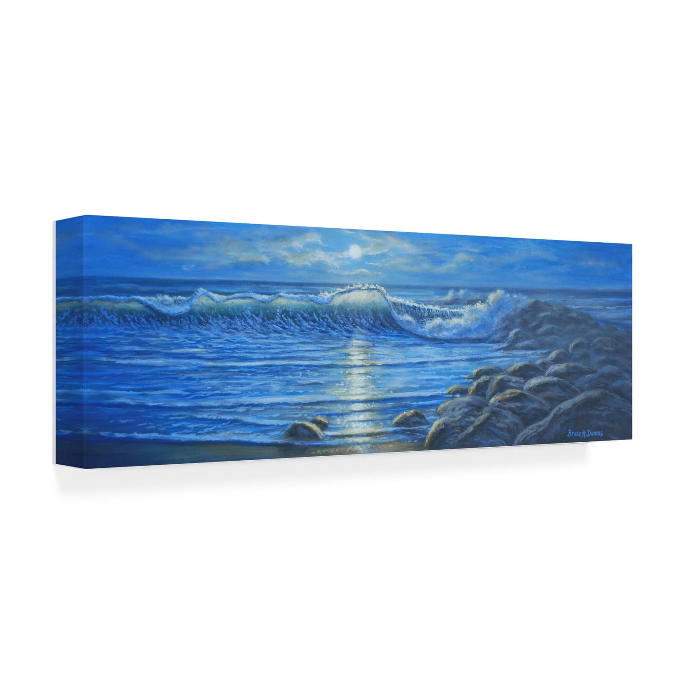 Canvas Wall Art - Bruce Dumas 'SilveryMoon' Wall Art for Living Room, Bedroom, or Office Décor by Trademark Fine Art - 47 x 16 Inches