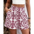 thumbnail image 3 of BTFBM Spring Summer Shorts for Women Dressy Casual High Waisted Wide Leg Floral Boho Shorts Beach Vacation Clothes, 3 of 8