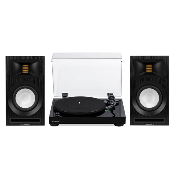 Fluance RT81 Vinyl Turntable Record Player, Audio Technica AT95E Cartridge,  and Ri71 Powered Bookshelf Speakers