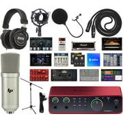 Focusrite Scarlett 2i2 4th Gen USB Audio Interface Bundle with Exclusive Creative Music Production Software Kit with LP Condenser Microphone with XLR Cable & Shock Mount