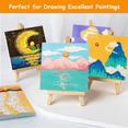 thumbnail image 2 of 15 Set Mini Canvas and Easel Set, 4 X 4 Inch Mini Canvas and Stretched Easel + Acrylic Paints + Brushes + Palettes, 2 of 6