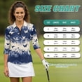 thumbnail image 7 of Uorisanigo Blue Butterfly Women's 3/4 Sleeve Golf Top with Zipper Comfortable Breathable Women's Dry-Fit Golf Polo Shirts Casual Soft Polyester Spandex Fabric Fashion Workout Tops, 7 of 7