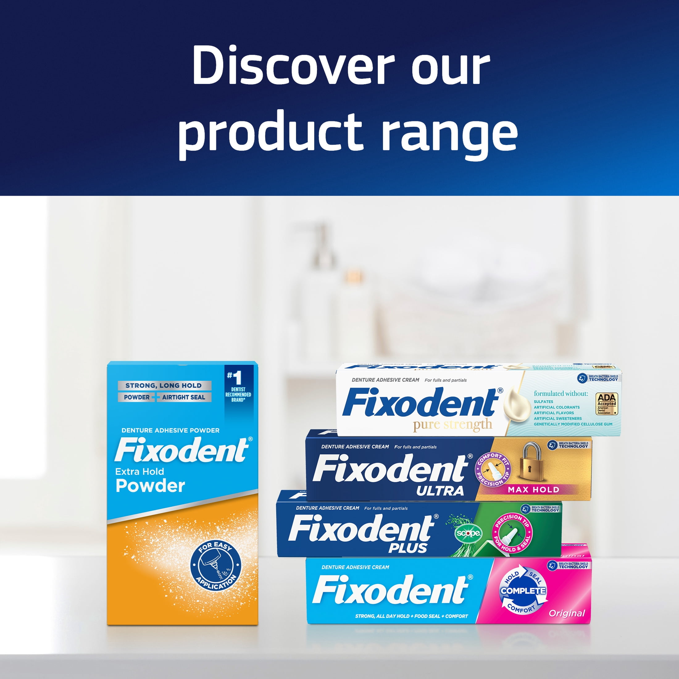 Fixodent Extra Hold Plus Scope Denture Powder Adhesive 1.6oz